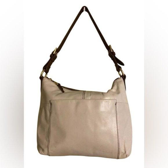 Hobo Cream Leather Hobo Bag with Slouchy Silhouette - Picture 1 of 10